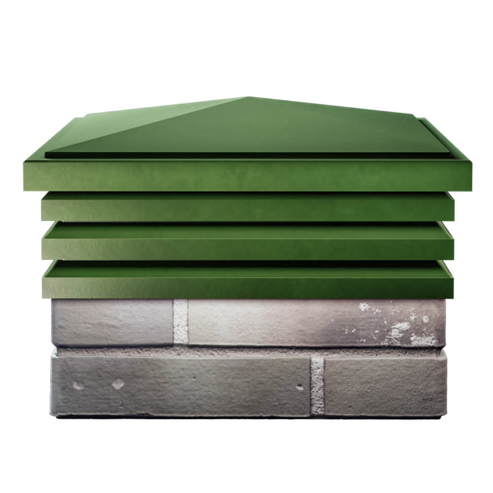 Колпак Zking Бона ХайТек Зеленый на столб 1.5х1.5 кирпича (385х385мм) Владимир фото