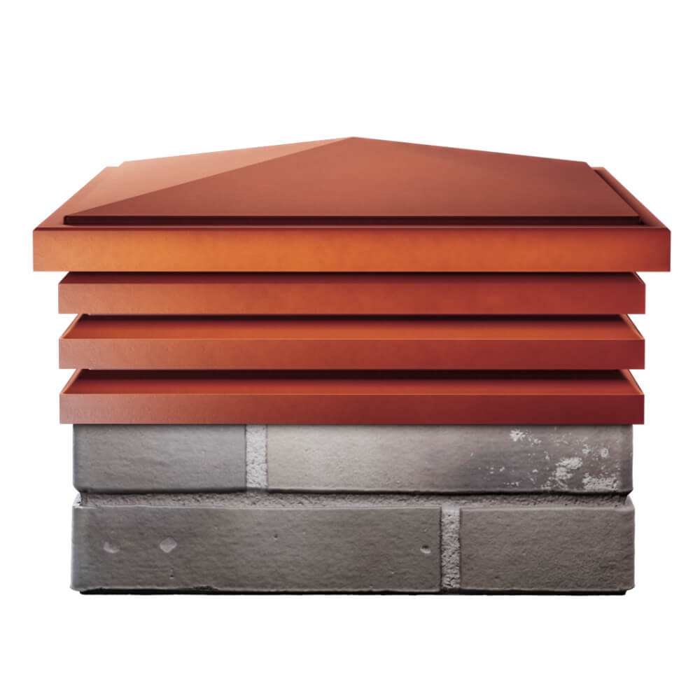 Колпак Zking Бона ХайТек Красный на столб 1.5х1.5 кирпича (385х385мм) Владимир фото