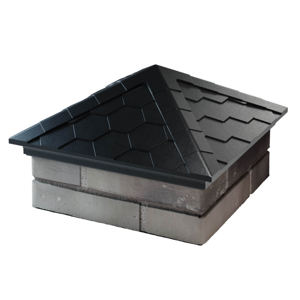 Колпак Zking Эверест Черный на столб 1.5х1.5 кирпича (390х390мм) в Владимире фото