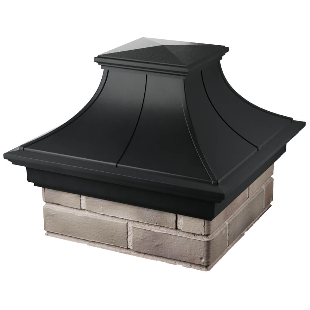 Колпак Zking Монблан Премиум Черный на столб 1.5х1.5 кирпича (385х385мм) в Владимире фото