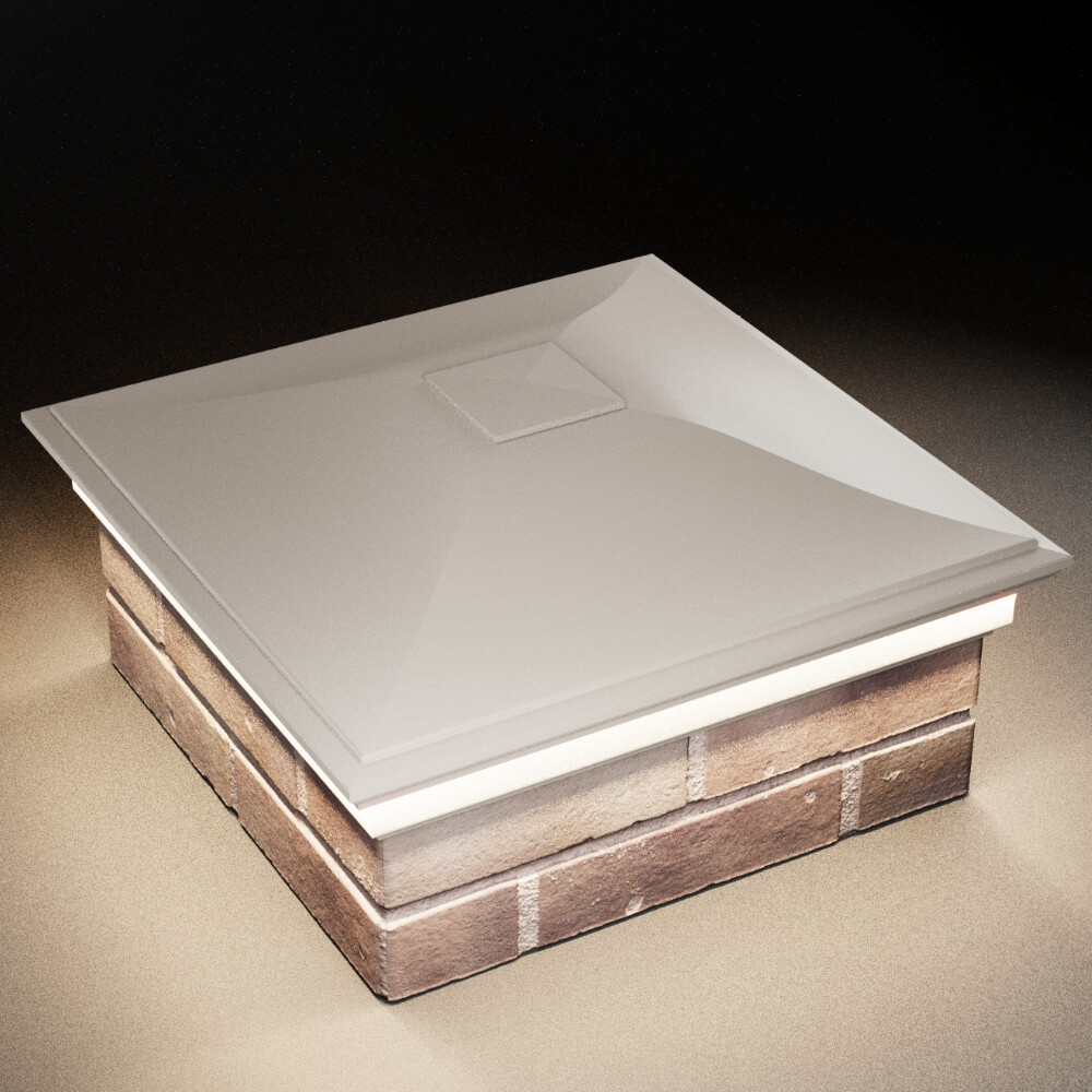 Колпак Zking Монблан Бежевый на столб 2х2 кирпича (515х515мм) c подсветкой в Владимире фото