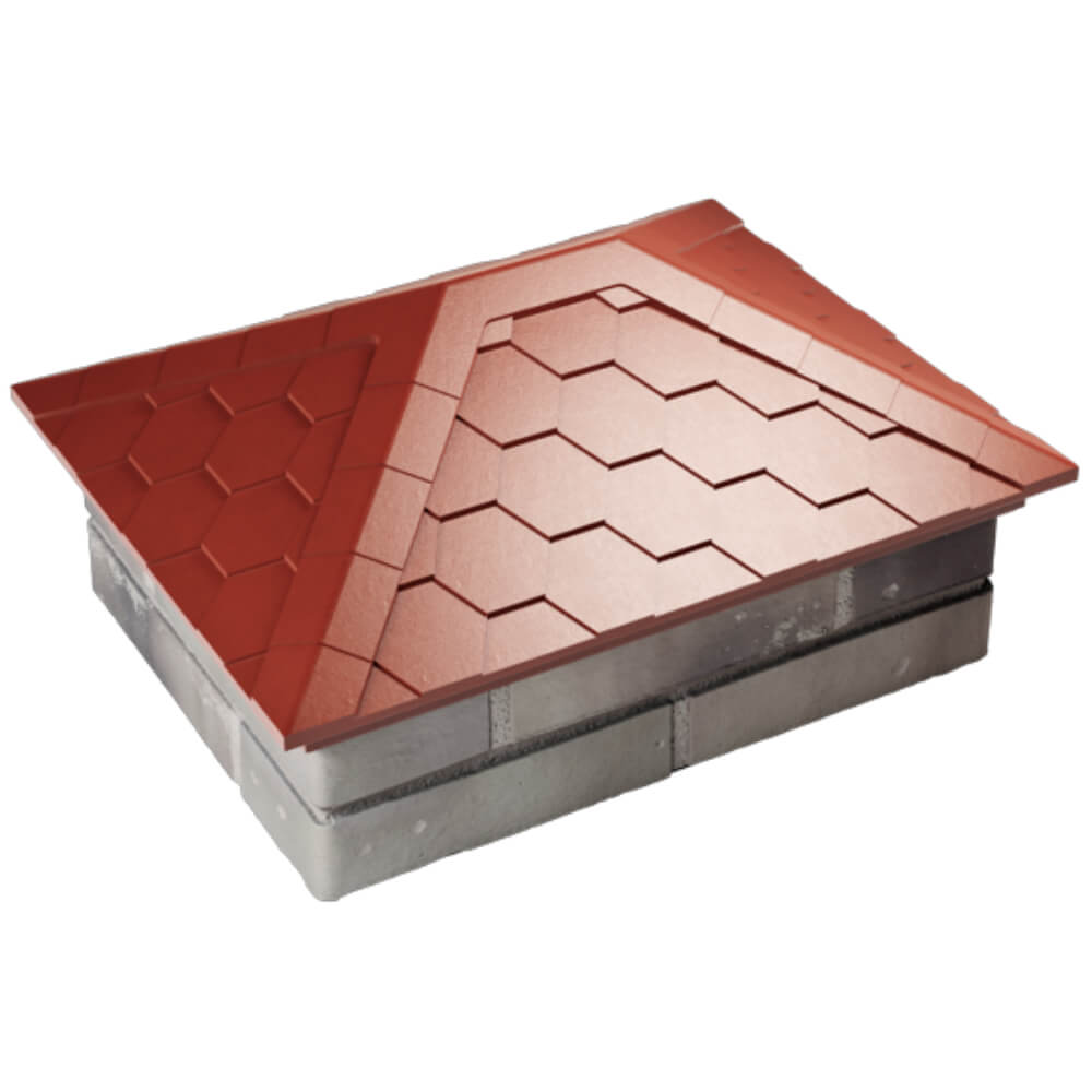 Колпак Zking Эверест Красный на столб 2х1.5 кирпича (520х390мм) Владимир фото