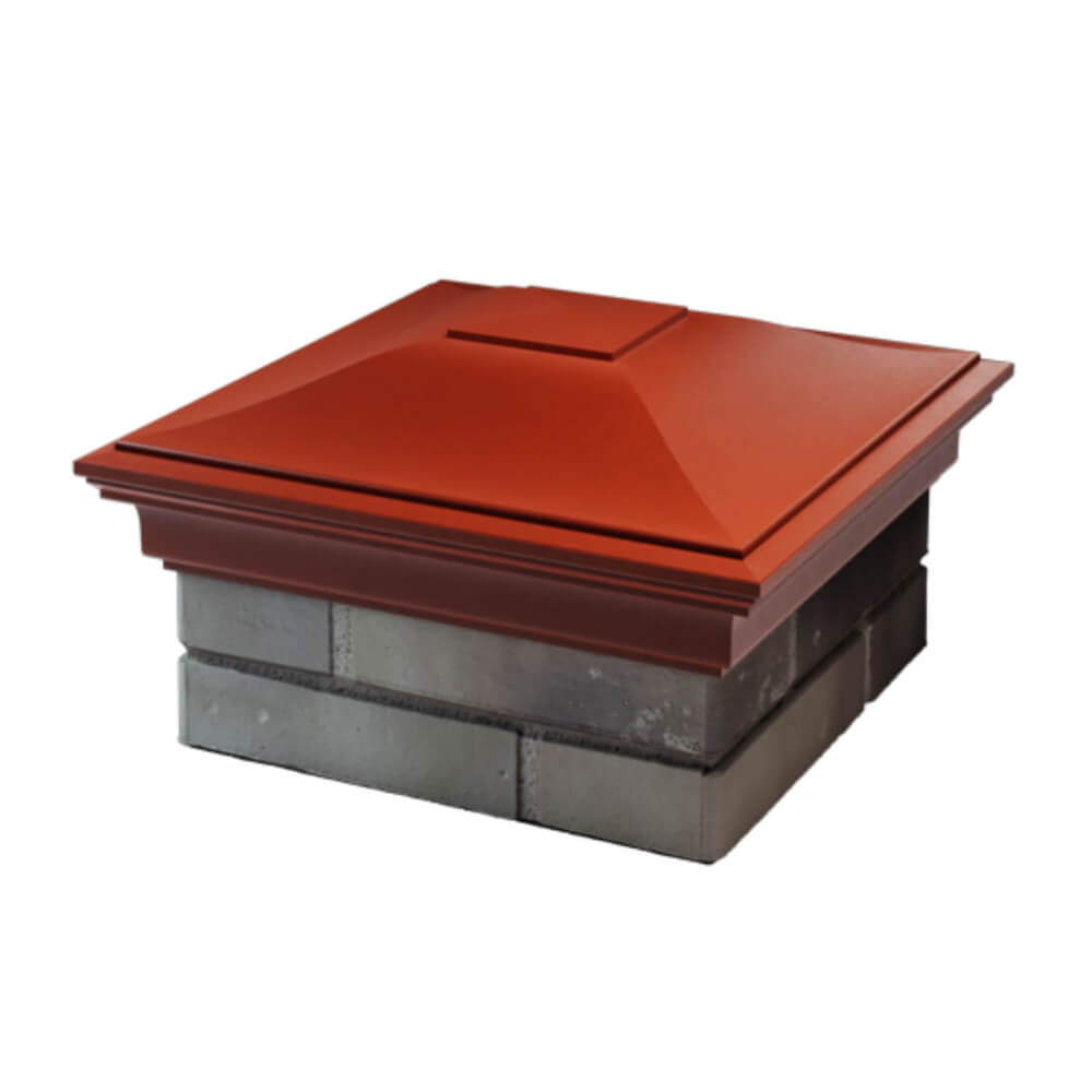 Колпак Zking Монблан Красный на столб 1.5х1.5 еврокирпича 0.7НФ (355х355мм) в Владимире фото