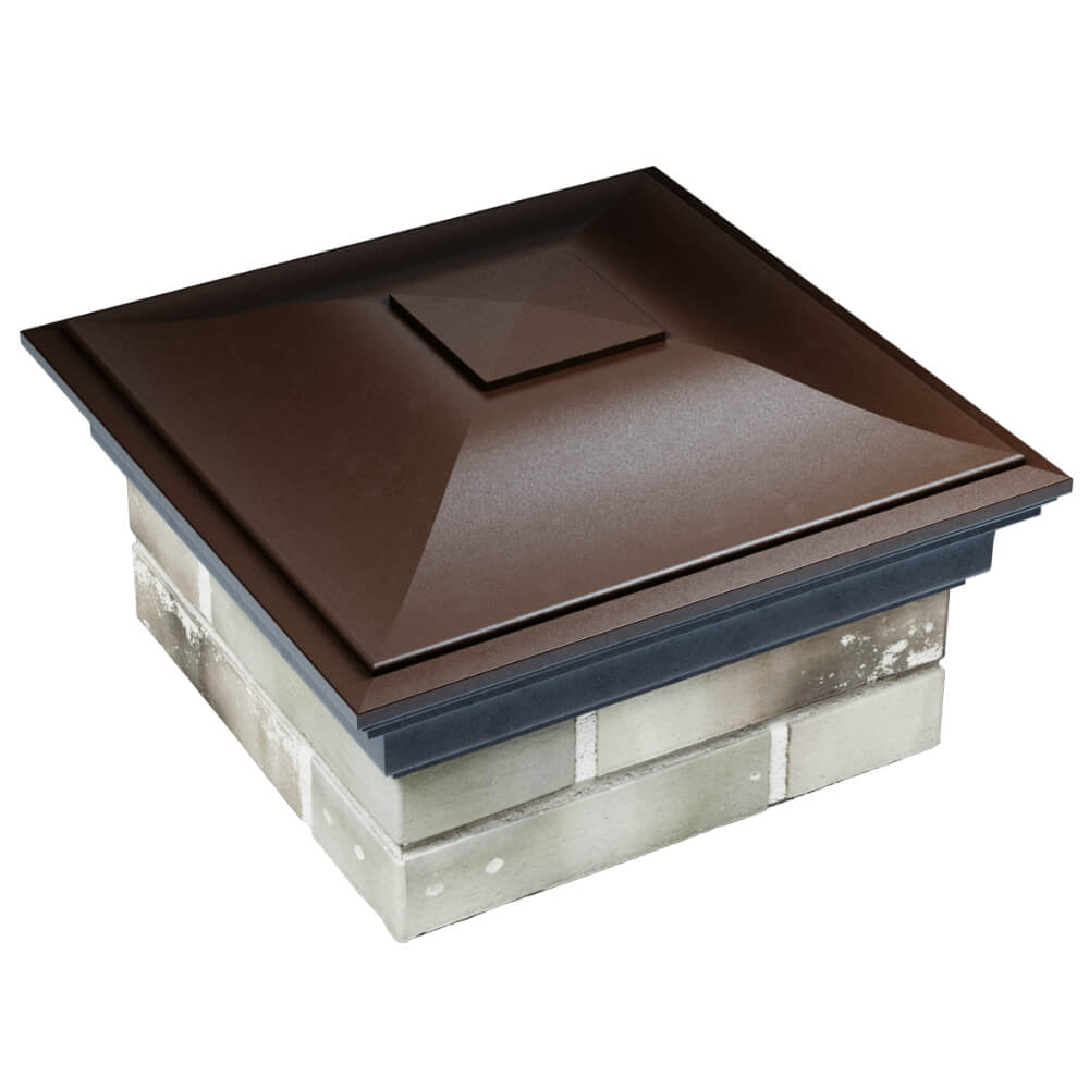 Колпак Zking Монблан Коричневый на столб 1.5х1.5 кирпича (385х385мм) в Владимире фото