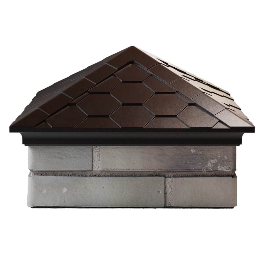 Колпак Zking Эверест Коричневый на столб 1.5х1.5 кирпича (390х390мм) Владимир фото