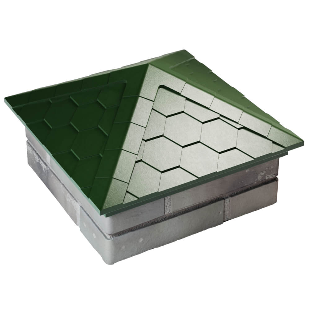 Колпак Zking Эверест Зеленый на столб 1.5х1.5 кирпича (390х390мм) в Владимире фото