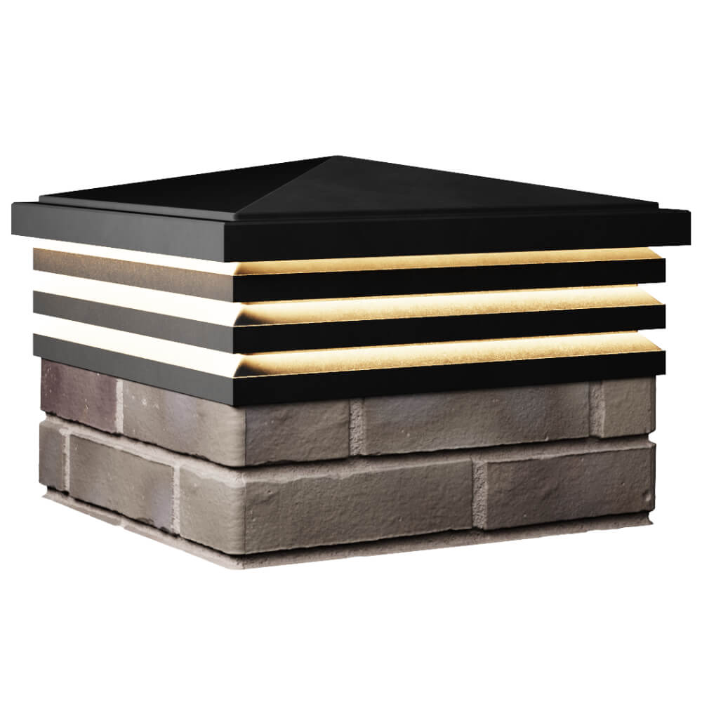 Колпак Zking Бона ХайТек Черный на столб 1.5х1.5 кирпича (385х385мм) с подсветкой в Владимире фото