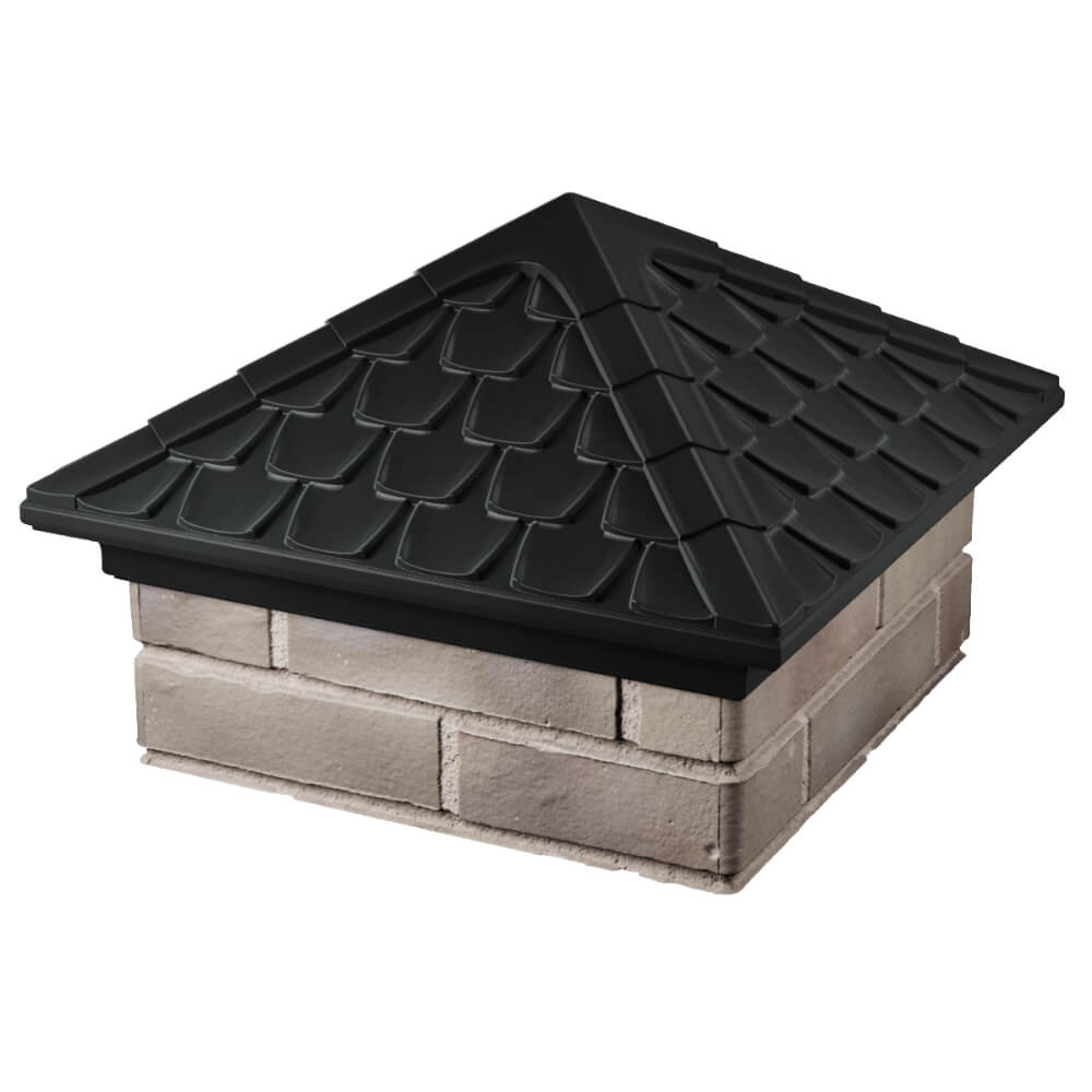 Колпак Zking Эльбрус Черный на столб 1.5х1.5 кирпича (385х385мм) в Владимире фото