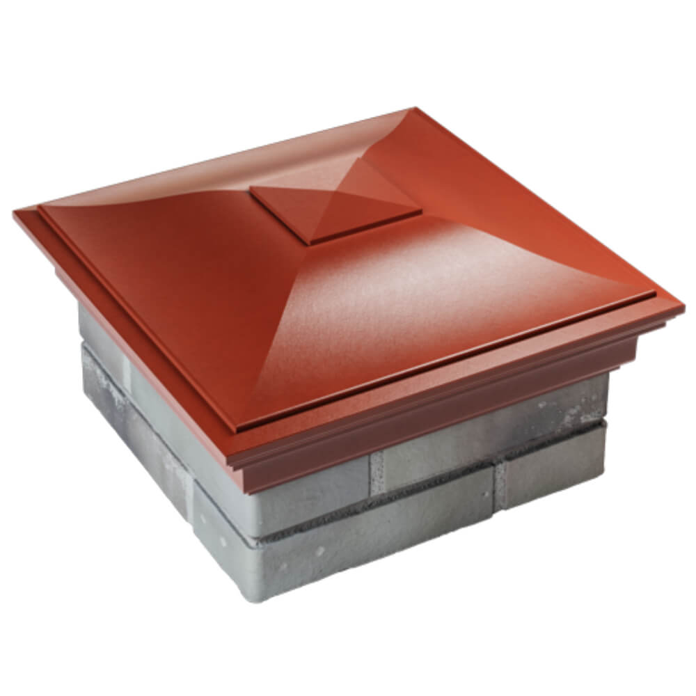 Колпак Zking Монблан Красный на столб 1.5х1.5 кирпича (385х385мм) в Владимире фото