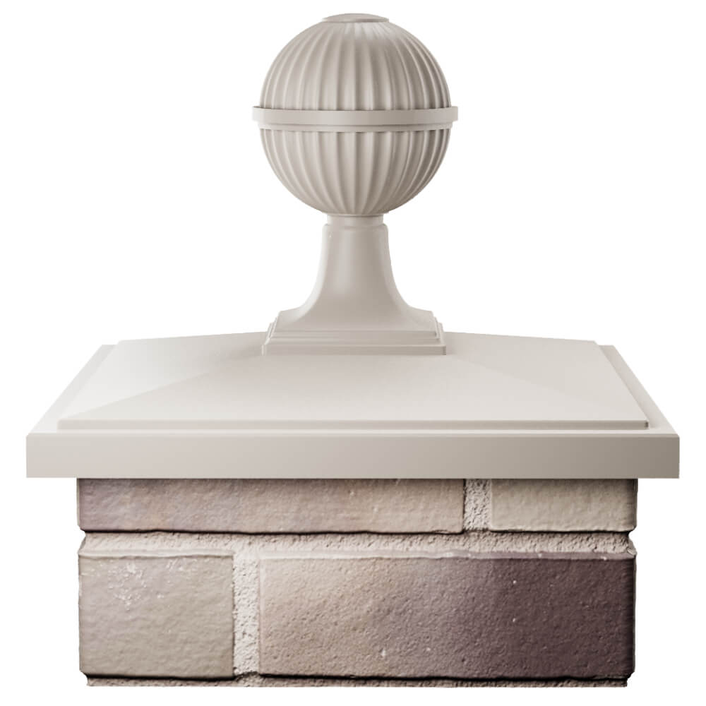 Колпак Zking БонаМоно Бежевый с шаром на столб 1.5х1.5 кирпича (385х385, 400х400мм) в сборе Владимир фото
