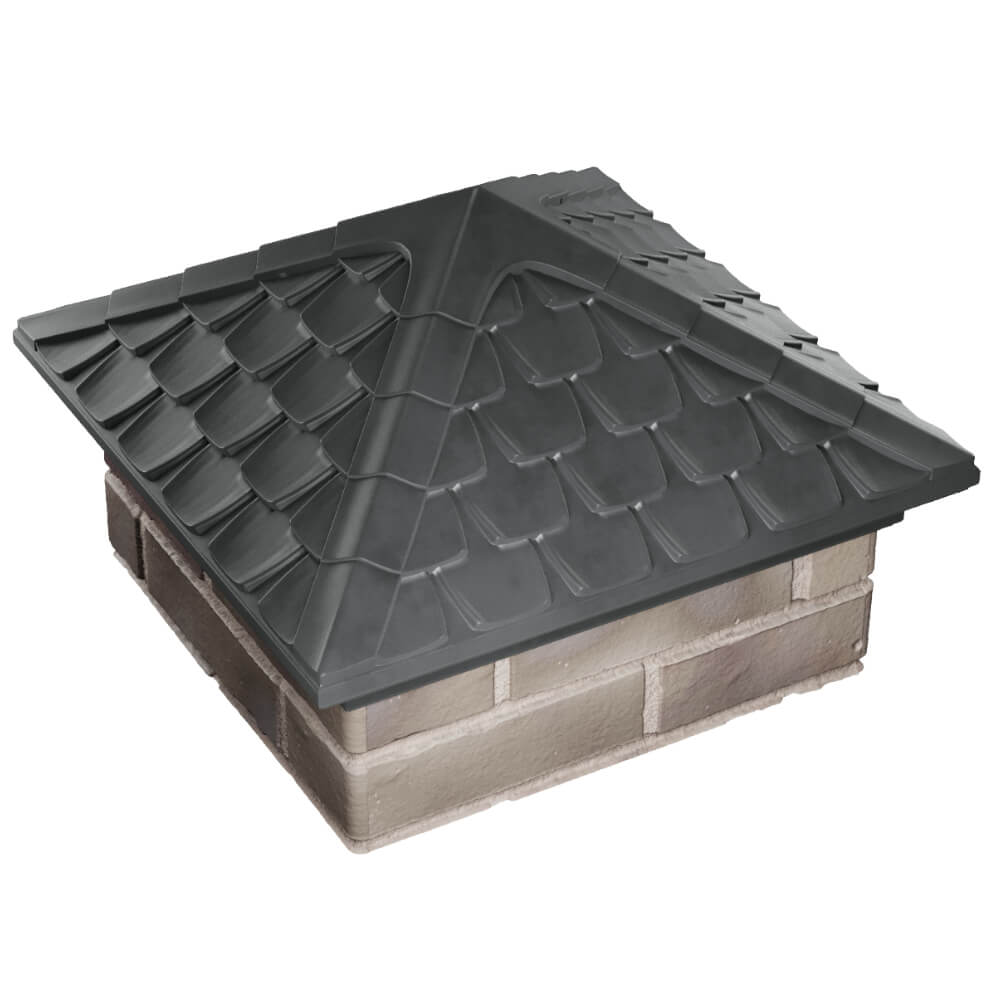 Колпак Zking Эльбрус Серый на столб 1.5х1.5 кирпича (385х385мм) в Владимире фото