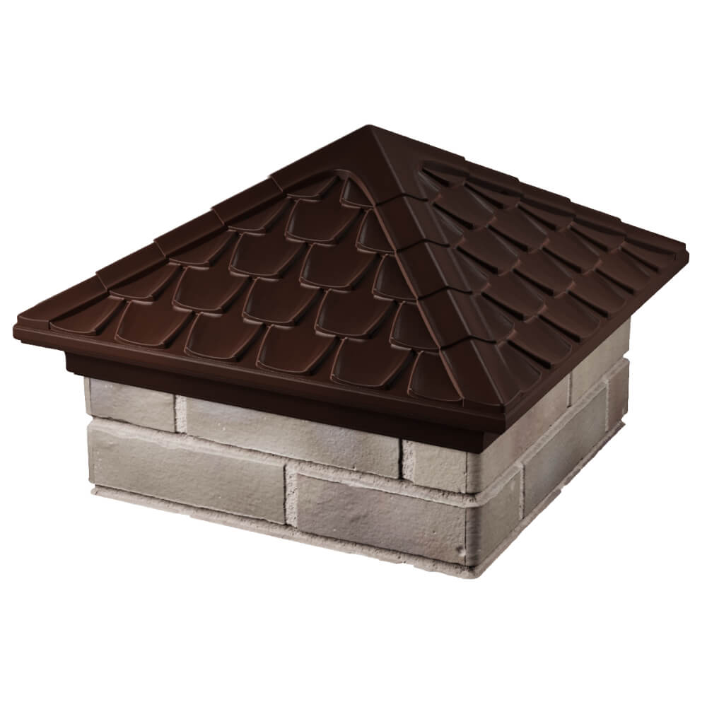 Колпак Zking Эльбрус Коричневый на столб 1.5х1.5 кирпича (385х385мм) в Владимире фото