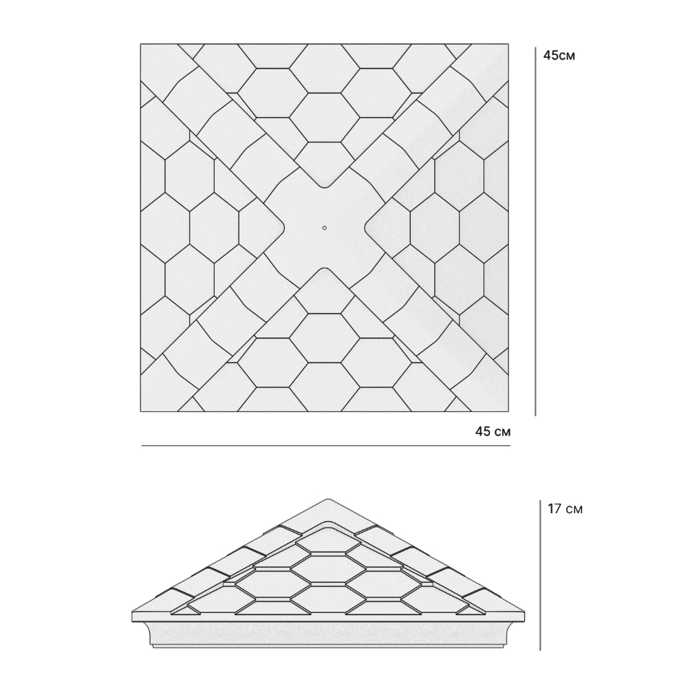 Колпак Zking Эверест Черный на столб 1.5х1.5 кирпича (390х390мм) в Владимире фото
