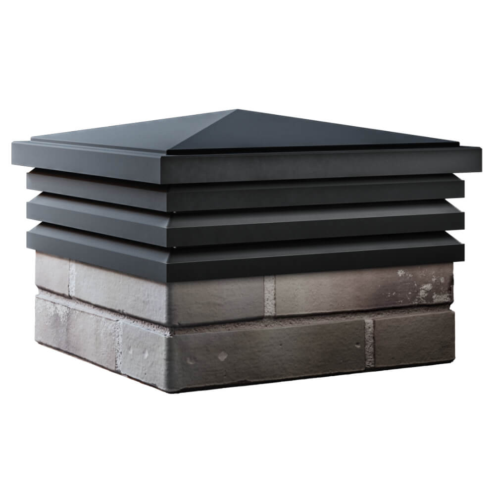 Колпак Zking Бона ХайТек Черный на столб 1.5х1.5 кирпича (385х385мм) в Владимире фото