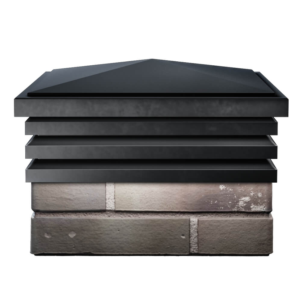 Колпак Zking Бона ХайТек Черный на столб 1.5х1.5 кирпича (385х385мм) Владимир фото