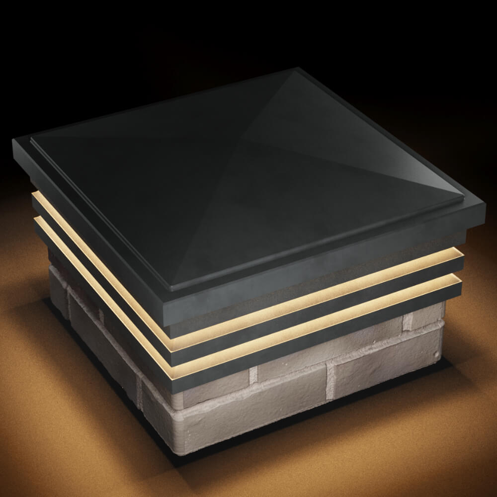 Колпак Zking Бона ХайТек Серый на столб 1.5х1.5 кирпича (385х385мм) с подсветкой в Владимире фото