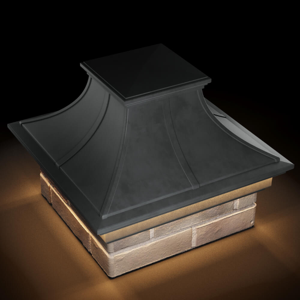 Колпак Zking Монблан Премиум Серый на столб 1.5х1.5 кирпича (385х385мм) с подсветкой в Владимире фото