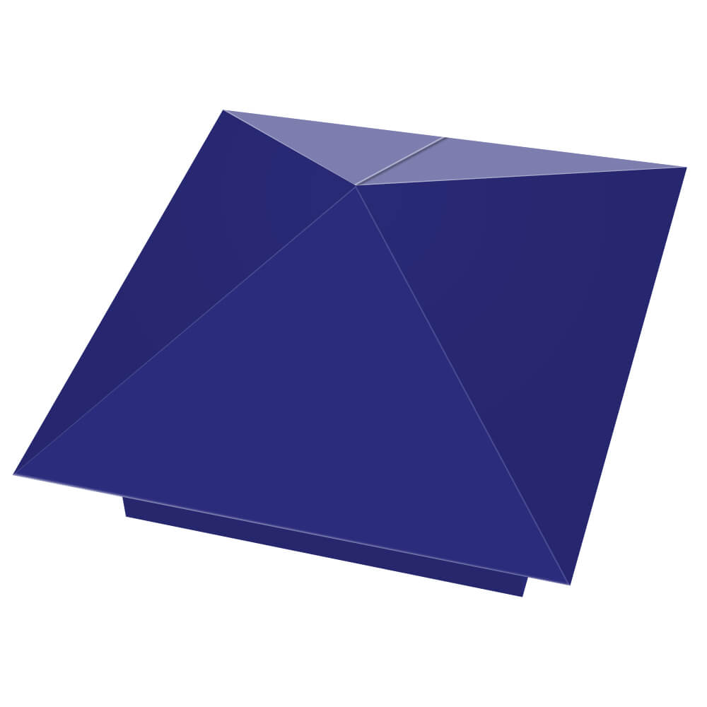 Колпак металлический 400х400мм RAL5002 Синий Ультрамарин заборный Владимир фото