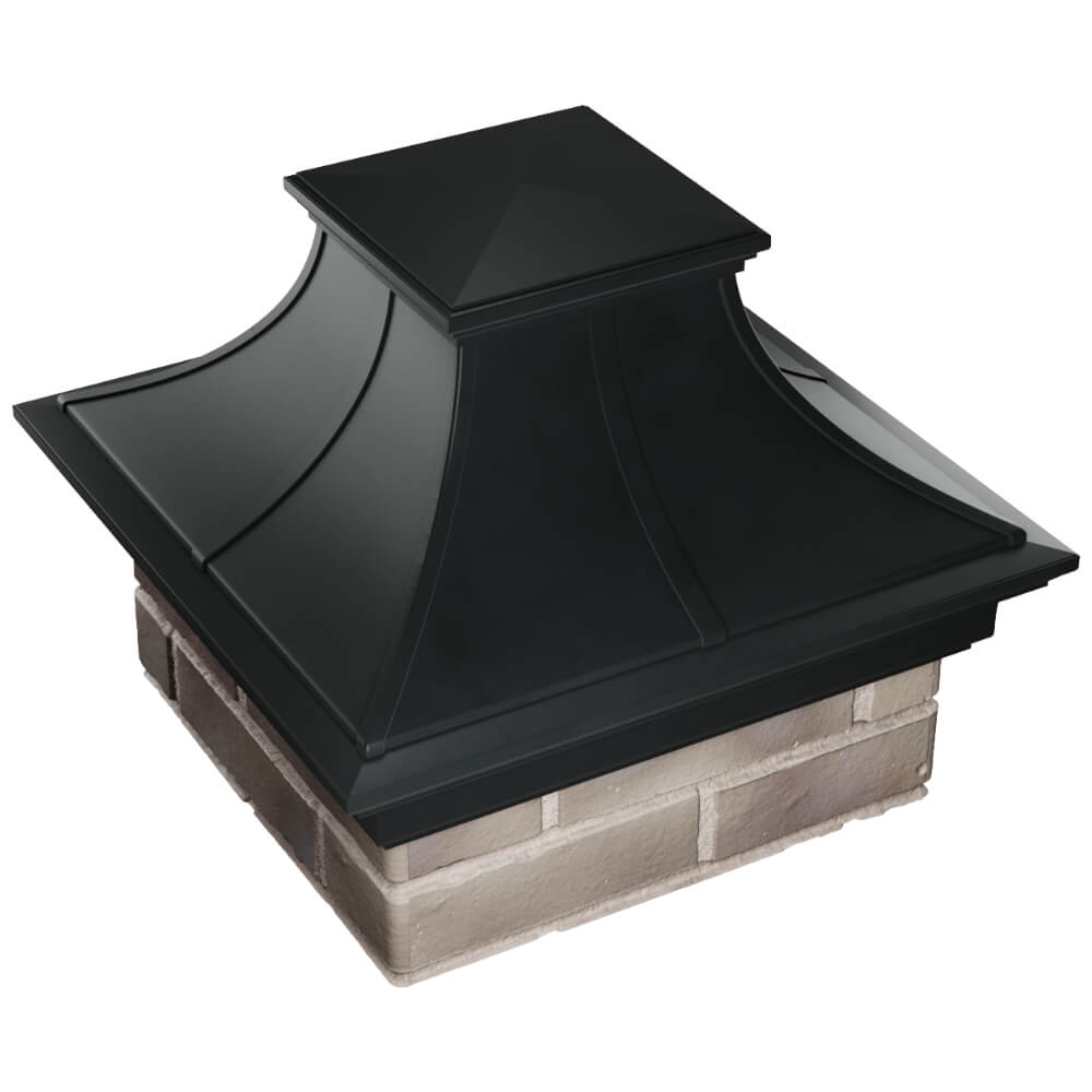 Колпак Zking Монблан Премиум Черный на столб 1.5х1.5 кирпича (385х385мм) в Владимире фото
