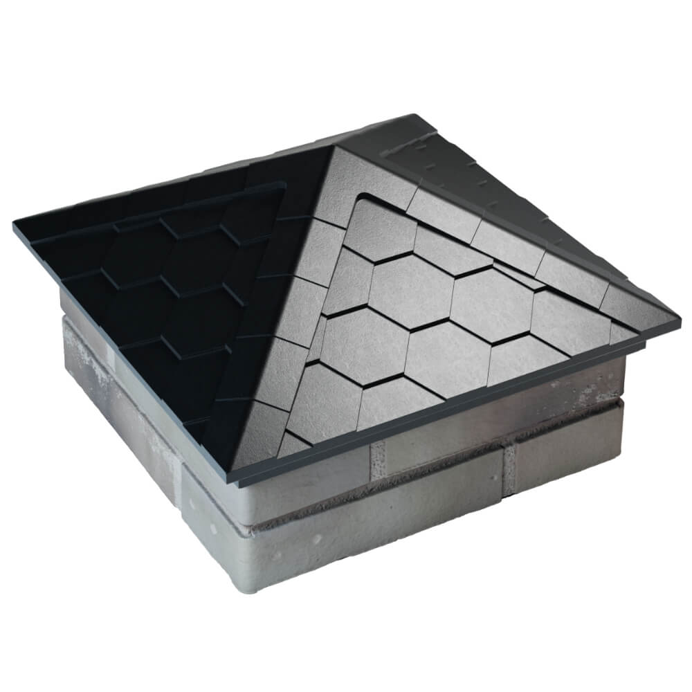 Колпак Zking Эверест Черный на столб 1.5х1.5 кирпича (390х390мм) в Владимире фото