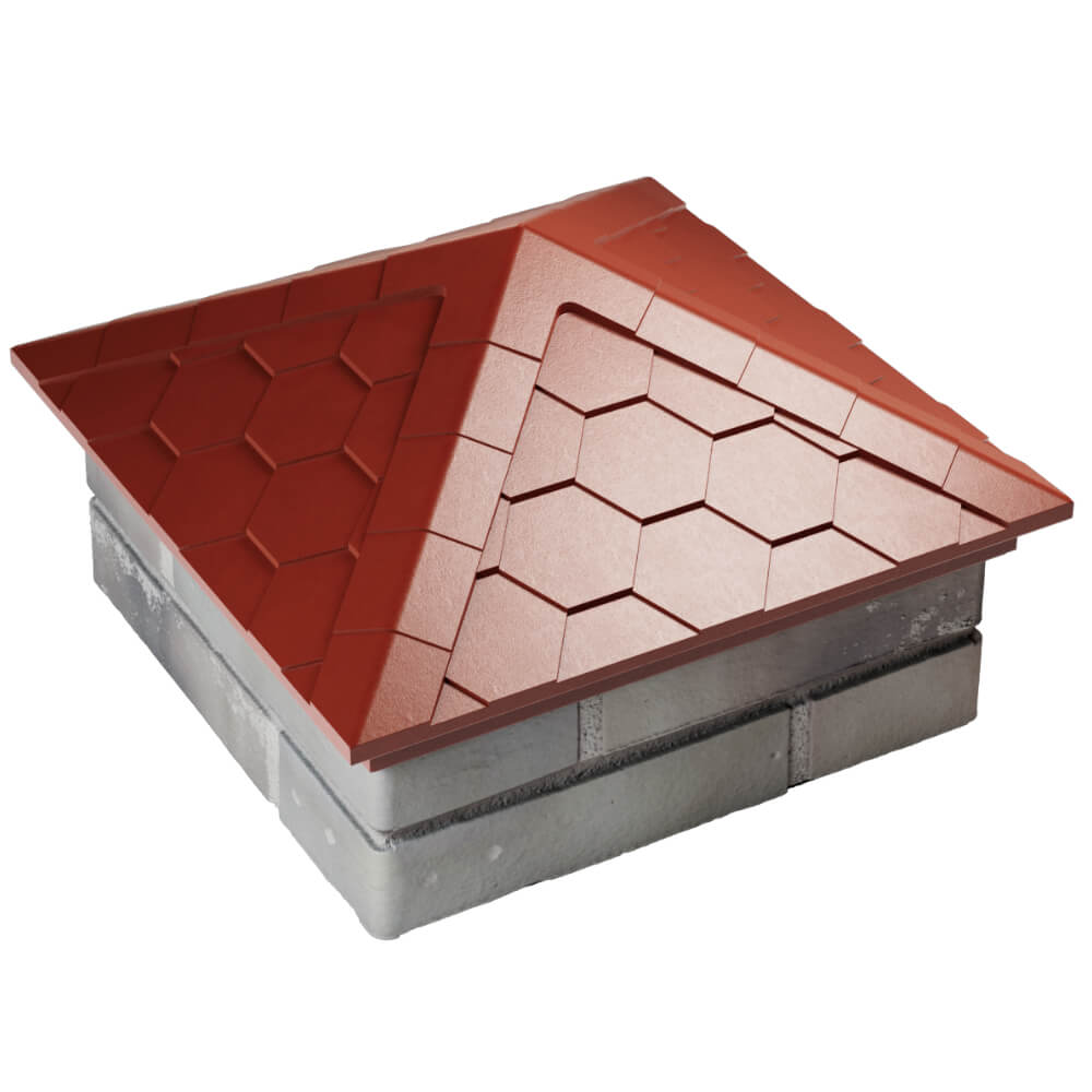 Колпак Zking Эверест Красный на столб 1.5х1.5 кирпича (390х390мм) в Владимире фото