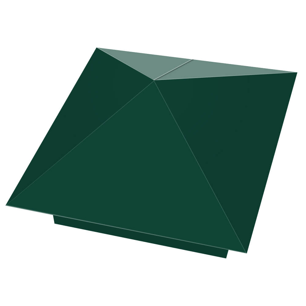 Колпак металлический 390х390мм RAL6005 Зеленый Мох заборный Владимир фото