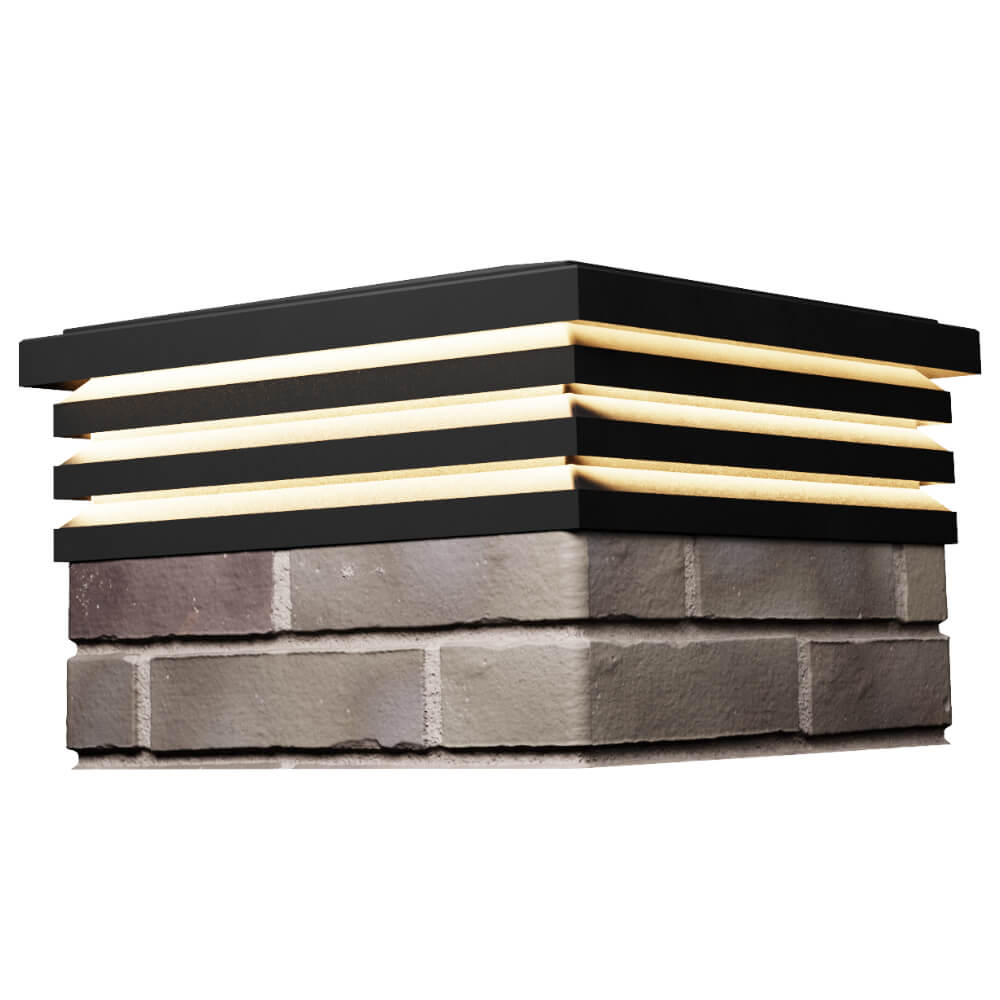 Колпак Zking Бона ХайТек Черный на столб 1.5х1.5 кирпича (385х385мм) с подсветкой в Владимире фото