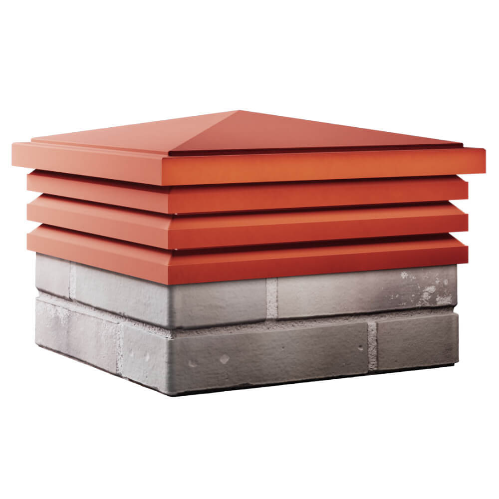 Колпак Zking Бона ХайТек Красный на столб 1.5х1.5 кирпича (385х385мм) в Владимире фото