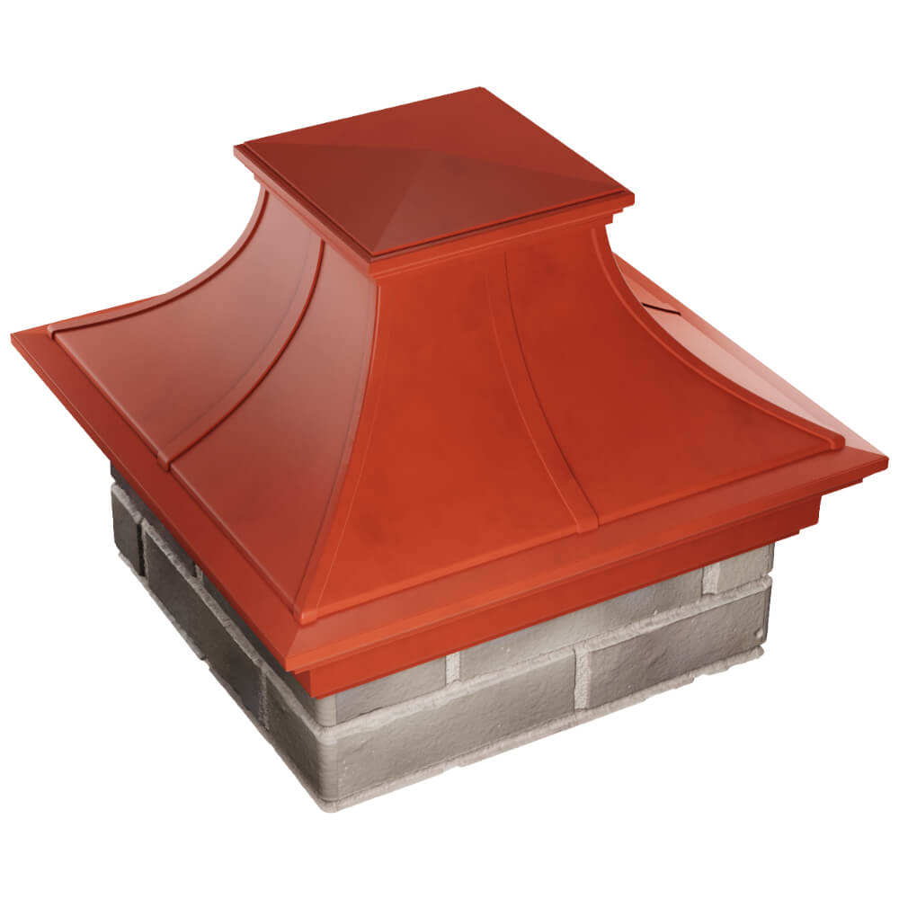 Колпак Zking Монблан Премиум Красный на столб 1.5х1.5 кирпича (385х385мм) в Владимире фото