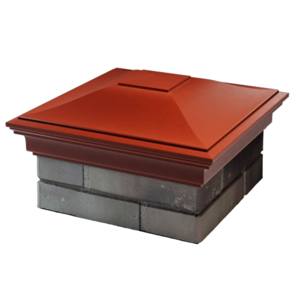 Колпак Zking Монблан Красный на столб 1.5х1.5 кирпича (385х385мм) в Владимире фото