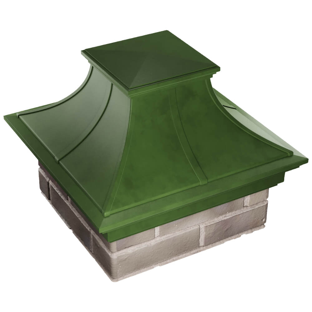 Колпак Zking Монблан Премиум Зеленый на столб 1.5х1.5 кирпича (385х385мм) в Владимире фото