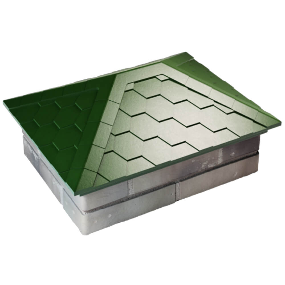 Колпак Zking Эверест Зеленый на столб 2х1.5 кирпича (520х390мм) Владимир фото