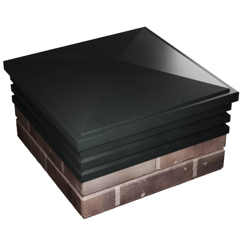 Колпак Zking Бона ХайТек Черный на столб 2х2 кирпича (513х513мм) в Владимире фото