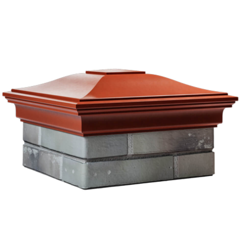 Колпак Zking Монблан Красный на столб 1.5х1.5 кирпича (385х385мм) в Владимире фото