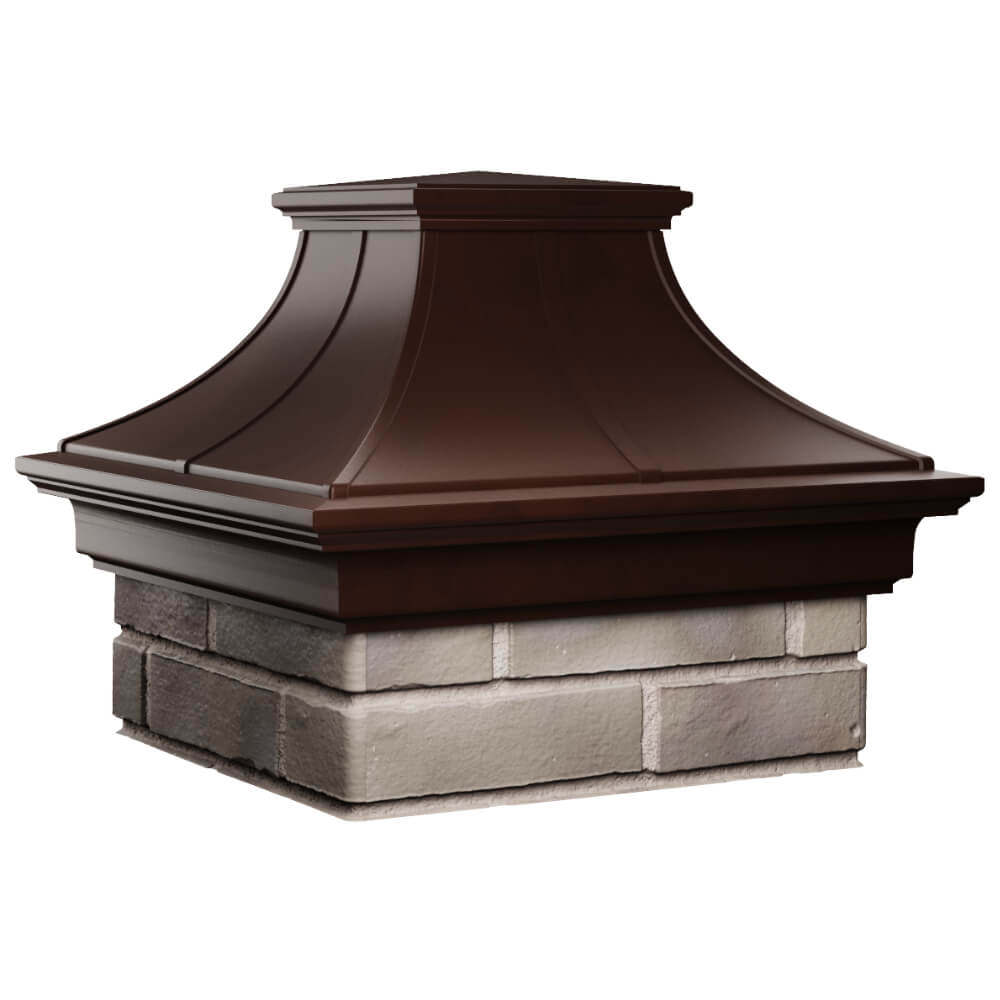 Колпак Zking Монблан Премиум Коричневый на столб 1.5х1.5 кирпича (385х385мм) в Владимире фото