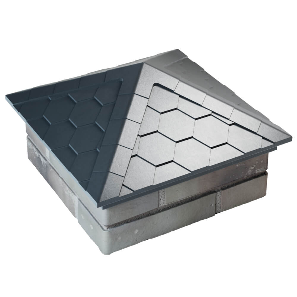 Колпак Zking Эверест Серый на столб 1.5х1.5 кирпича (390х390мм) в Владимире фото