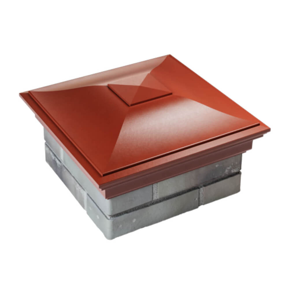 Колпак Zking Монблан Красный на столб 1.5х1.5 еврокирпича 0.7НФ (355х355мм) в Владимире фото