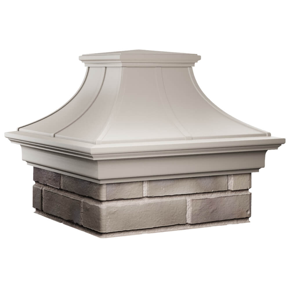 Колпак Zking Монблан Премиум Бежевый на столб 1.5х1.5 кирпича (385х385мм) в Владимире фото