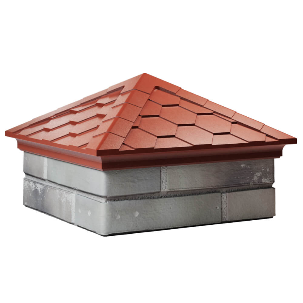 Колпак Zking Эверест Красный на столб 1.5х1.5 кирпича (390х390мм) в Владимире фото