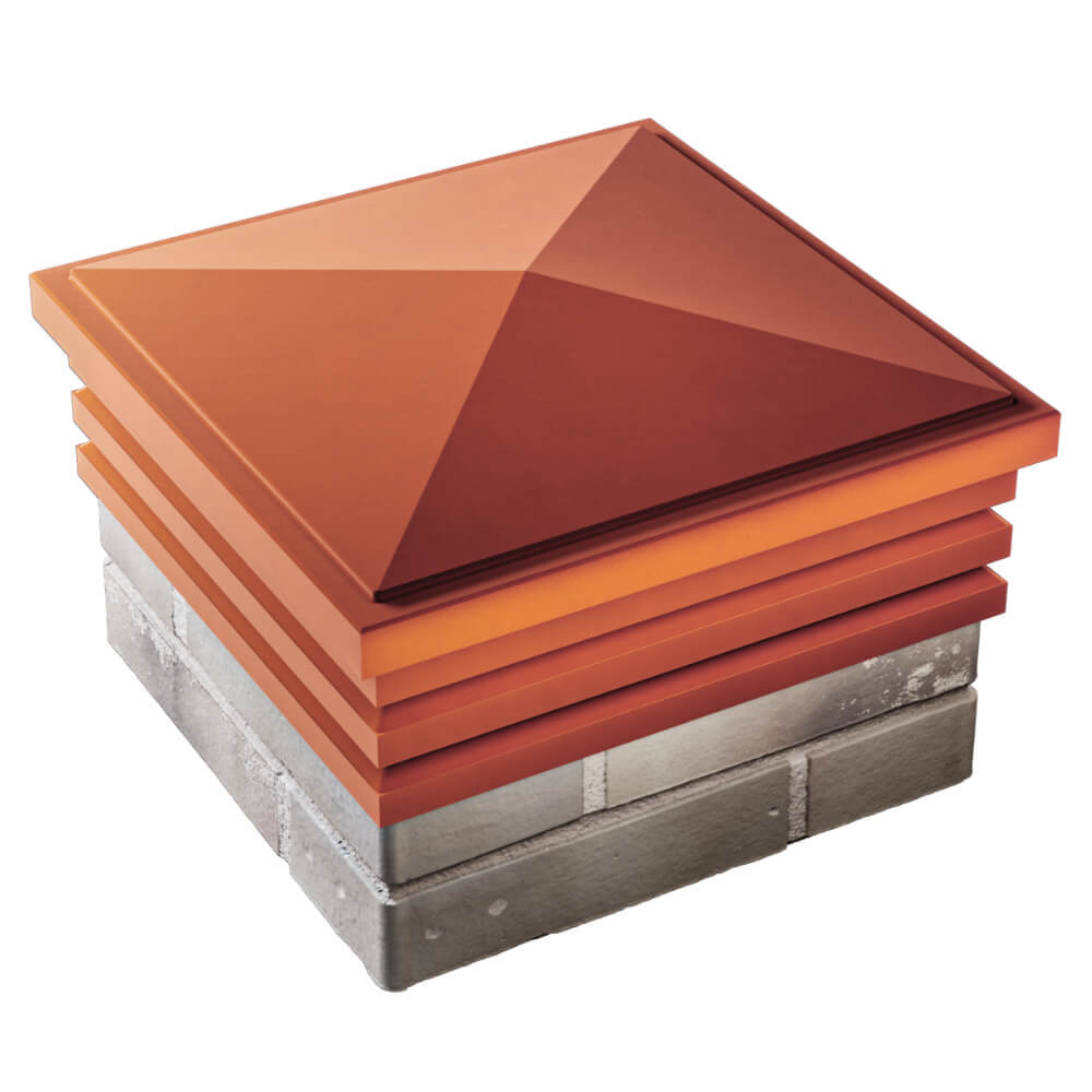 Колпак Zking Бона ХайТек Красный на столб 1.5х1.5 кирпича (385х385мм) в Владимире фото