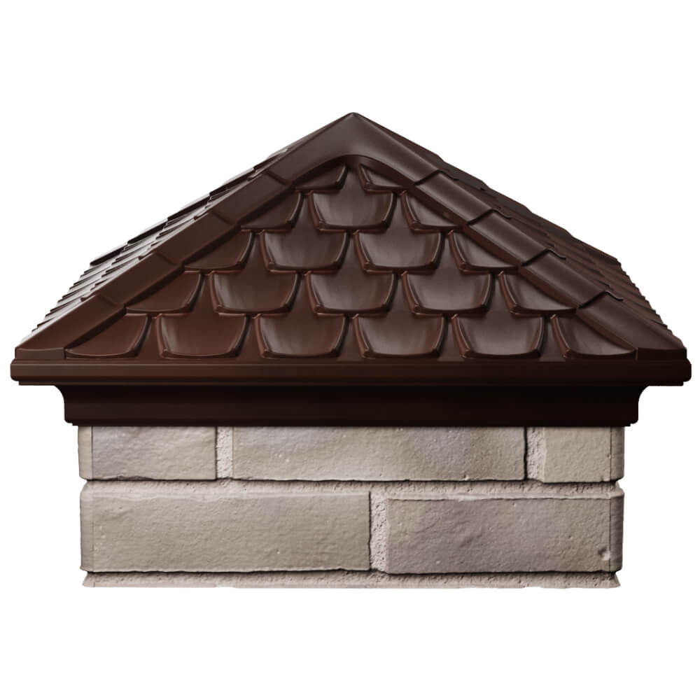 Колпак Zking Эльбрус Коричневый на столб 1.5х1.5 кирпича (385х385мм) Владимир фото