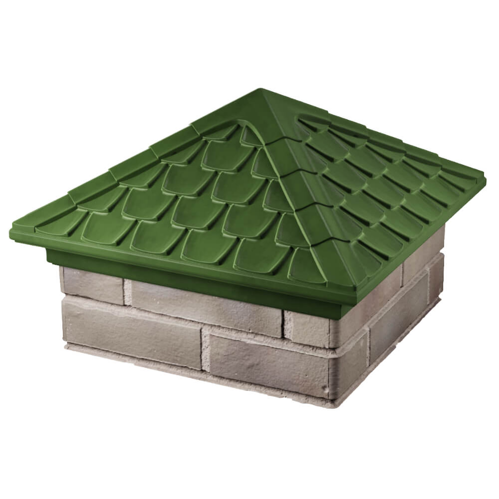 Колпак Zking Эльбрус Зеленый на столб 1.5х1.5 кирпича (385х385мм) в Владимире фото