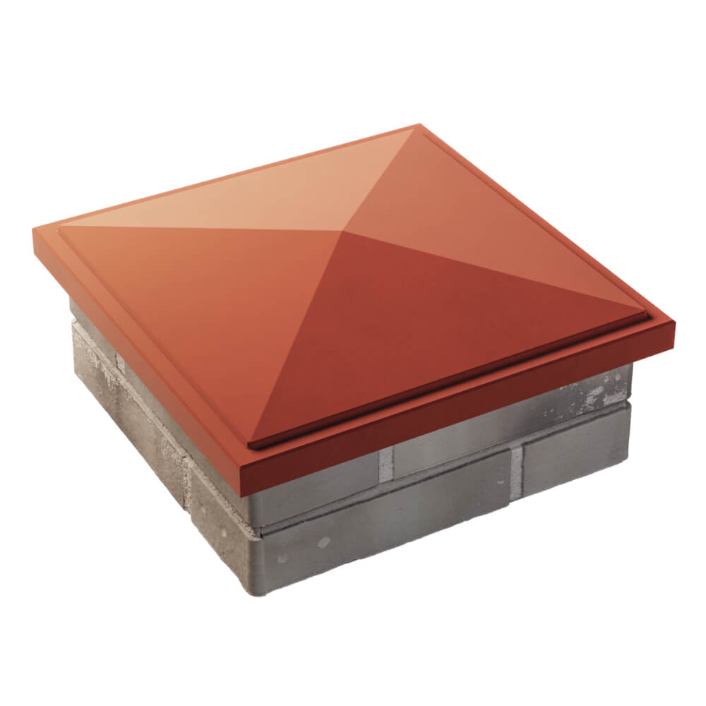 Колпак Zking БонаМоно Красный на столб 1.5х1.5 кирпича (385х385, 400х400мм) в Владимире фото