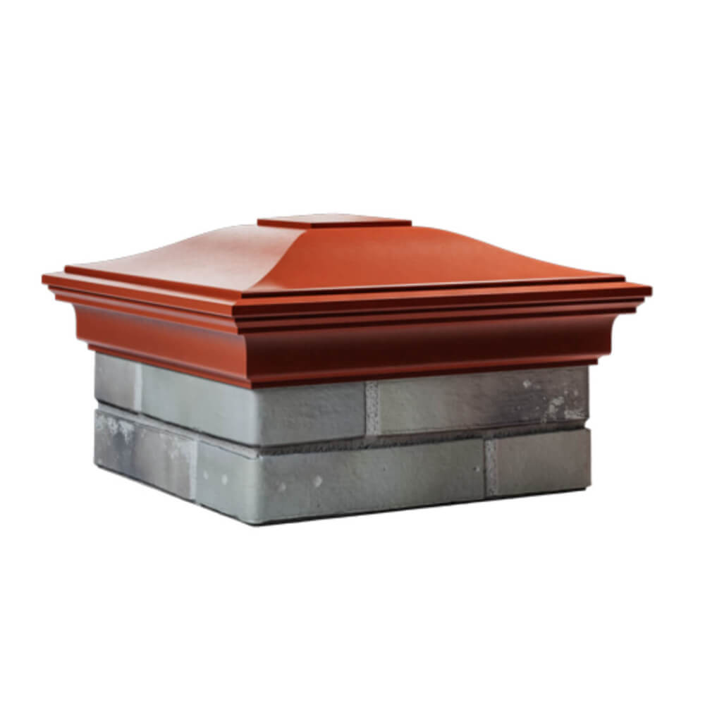 Колпак Zking Монблан Красный на столб 1.5х1.5 еврокирпича 0.7НФ (355х355мм) в Владимире фото