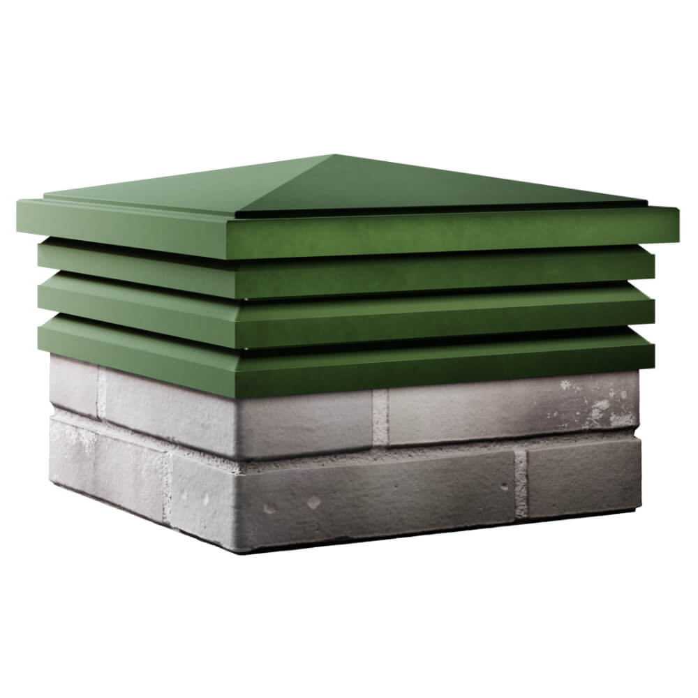 Колпак Zking Бона ХайТек Зеленый на столб 1.5х1.5 кирпича (385х385мм) в Владимире фото