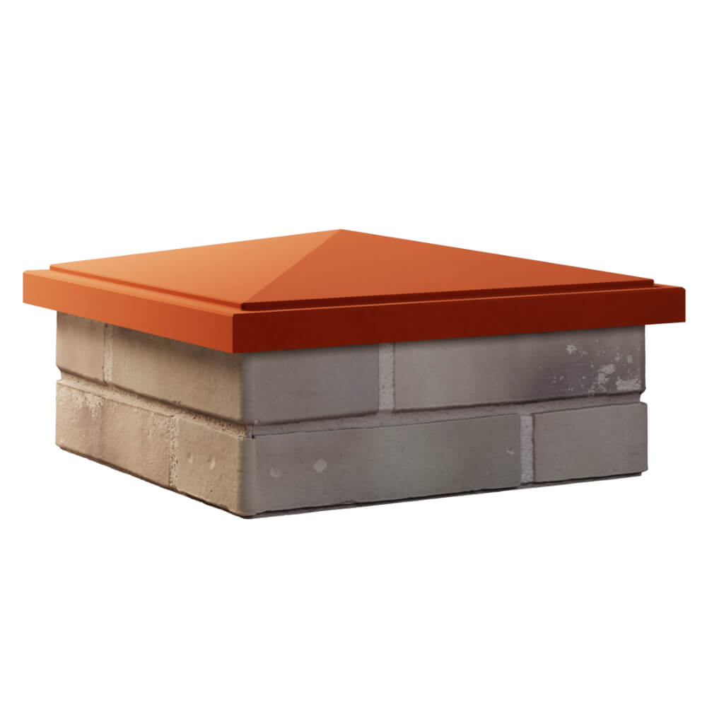 Колпак Zking БонаМоно Красный на столб 1.5х1.5 кирпича (385х385, 400х400мм) в Владимире фото