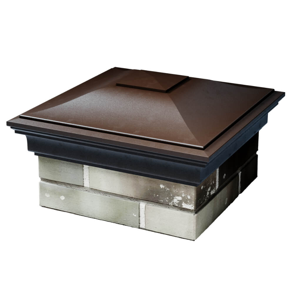 Колпак Zking Монблан Коричневый на столб 1.5х1.5 кирпича (385х385мм) в Владимире фото