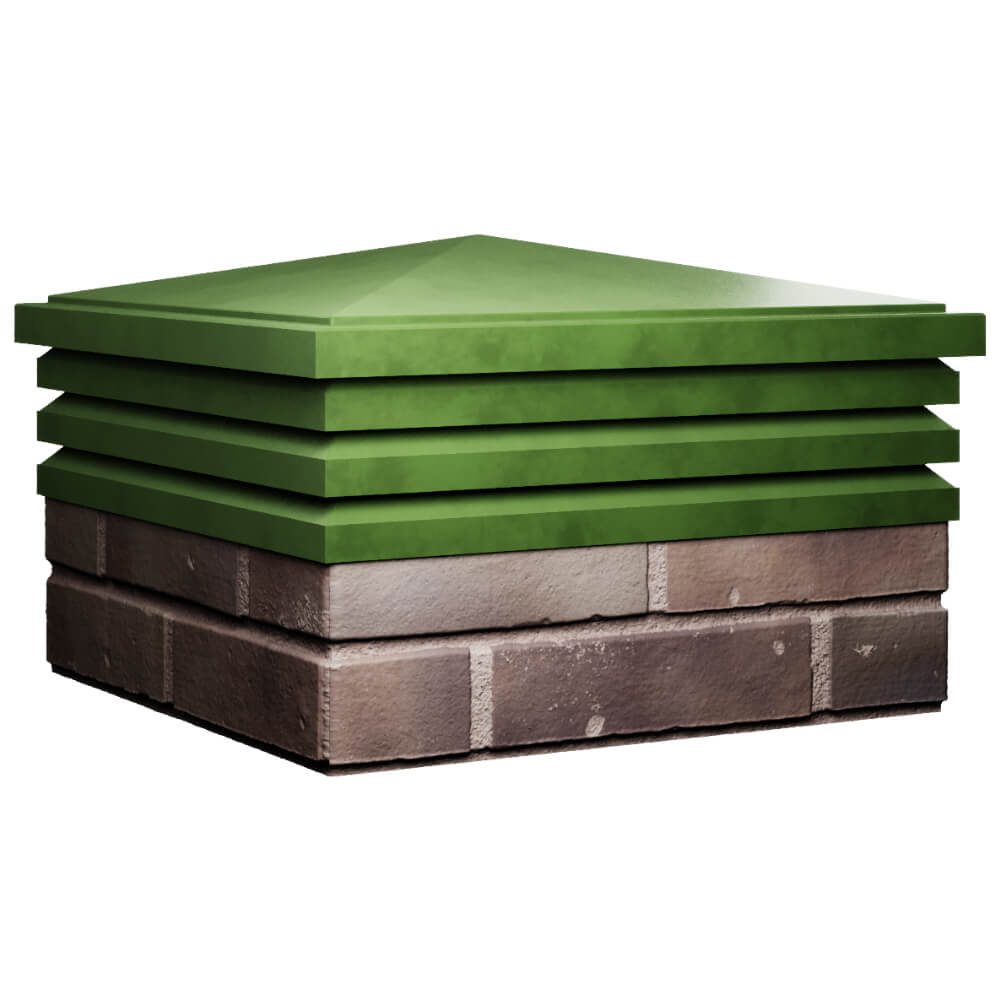 Колпак Zking Бона ХайТек Зеленый на столб 2х2 кирпича (513х513мм) в Владимире фото