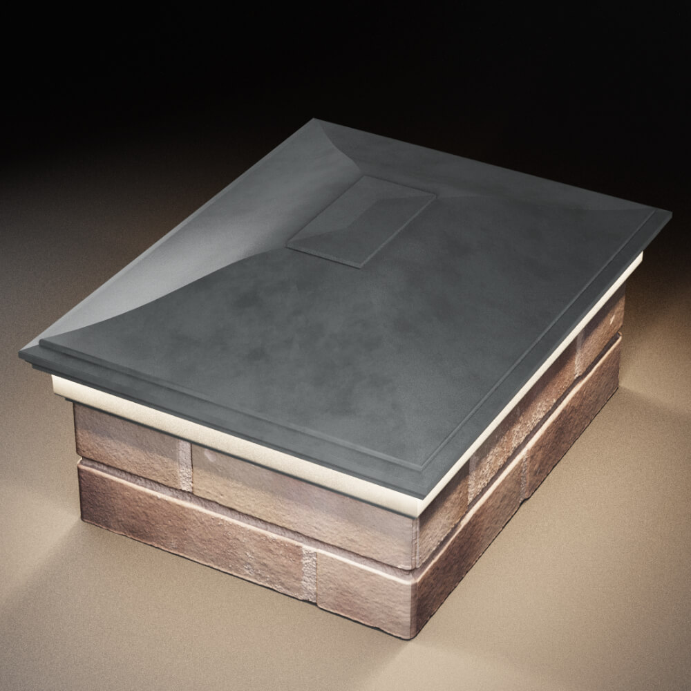 Колпак Zking Монблан Серый на столб 2х1.5 кирпича (515х385мм) c подсветкой в Владимире фото