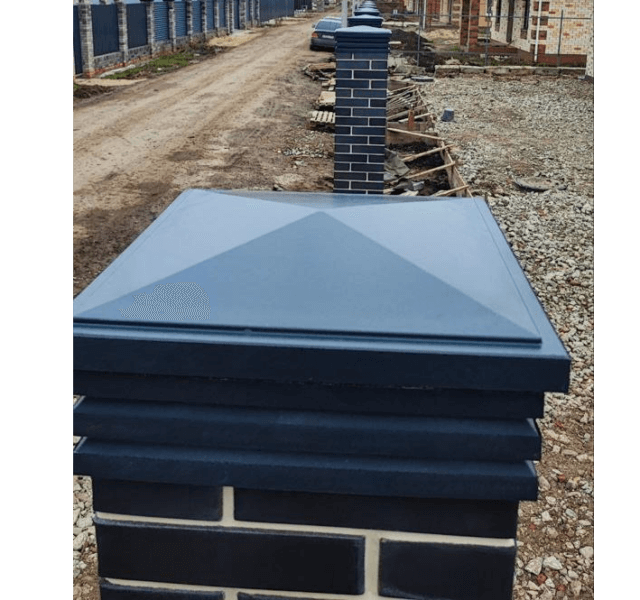 Колпак Zking Бона ХайТек Серый на столб 1.5х1.5 кирпича (385х385мм) в Владимире фото